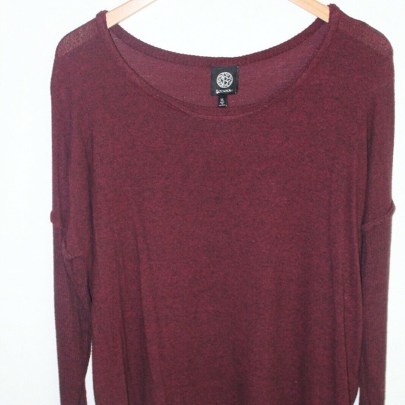 Bobeau Tops - Bobeau Long Sleeve High Low Hem Top